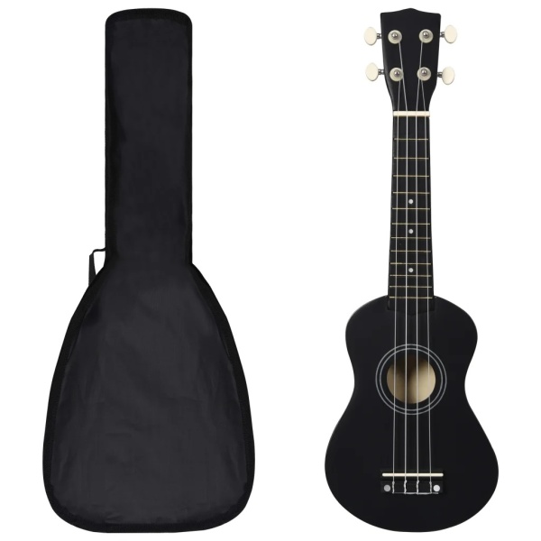 Set Ukulele Soprano Cu Husă Pentru Copii Negru 21